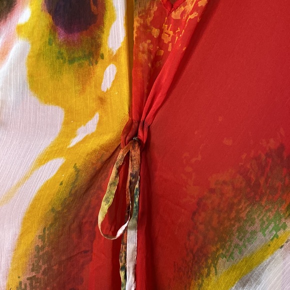 Michael Stars Water Color Maxi Sheer Swim Cover-Up OSFM - Picture 8 of 9